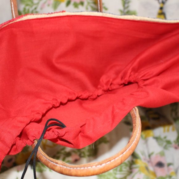 American USA Flag Beach Tote Bag by LeCamptain Natural Fibers 21" x 13" Vintage - Picture 7 of 10